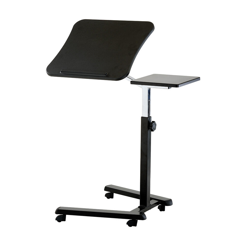 Rollbarer Schreibtisch mit neigbarer Tischplatte